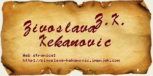 Živoslava Kekanović vizit kartica